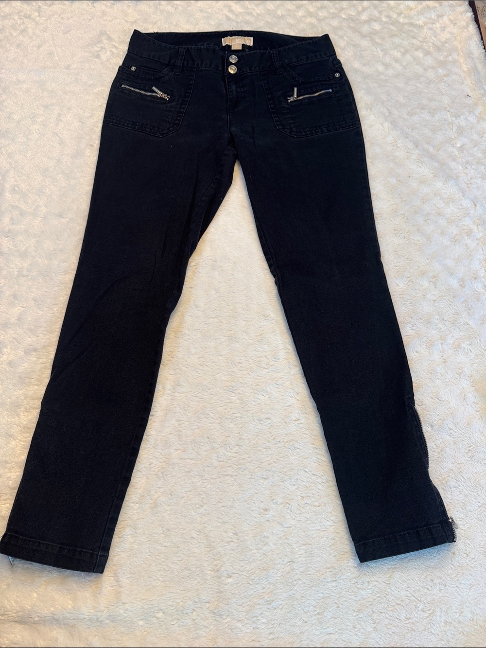 Michael Kors Black Skinny Jeans | Zip Ankle Stretch Denim | Women's 6
